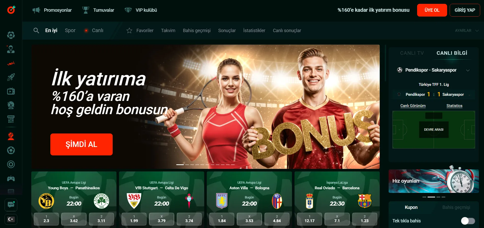 Pinco Casino spor bahisleri hoş geldin bonusu